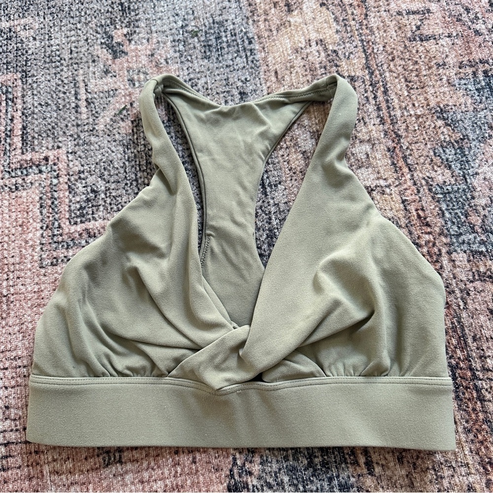 Lululemon Green Twist Knot Sports Bra sz 4